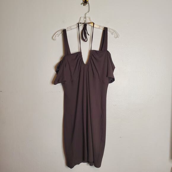NEW Free People Daily Practice Sardinia Cold Shoulder Jersey Mini Dress Size L - Picture 3 of 10